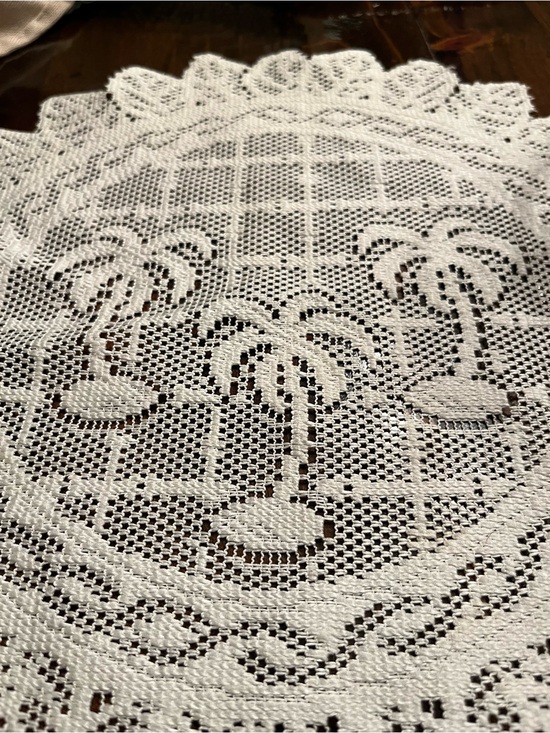 not sure Other - Handmade White Crochet Table Linen with Palm Tree Motif